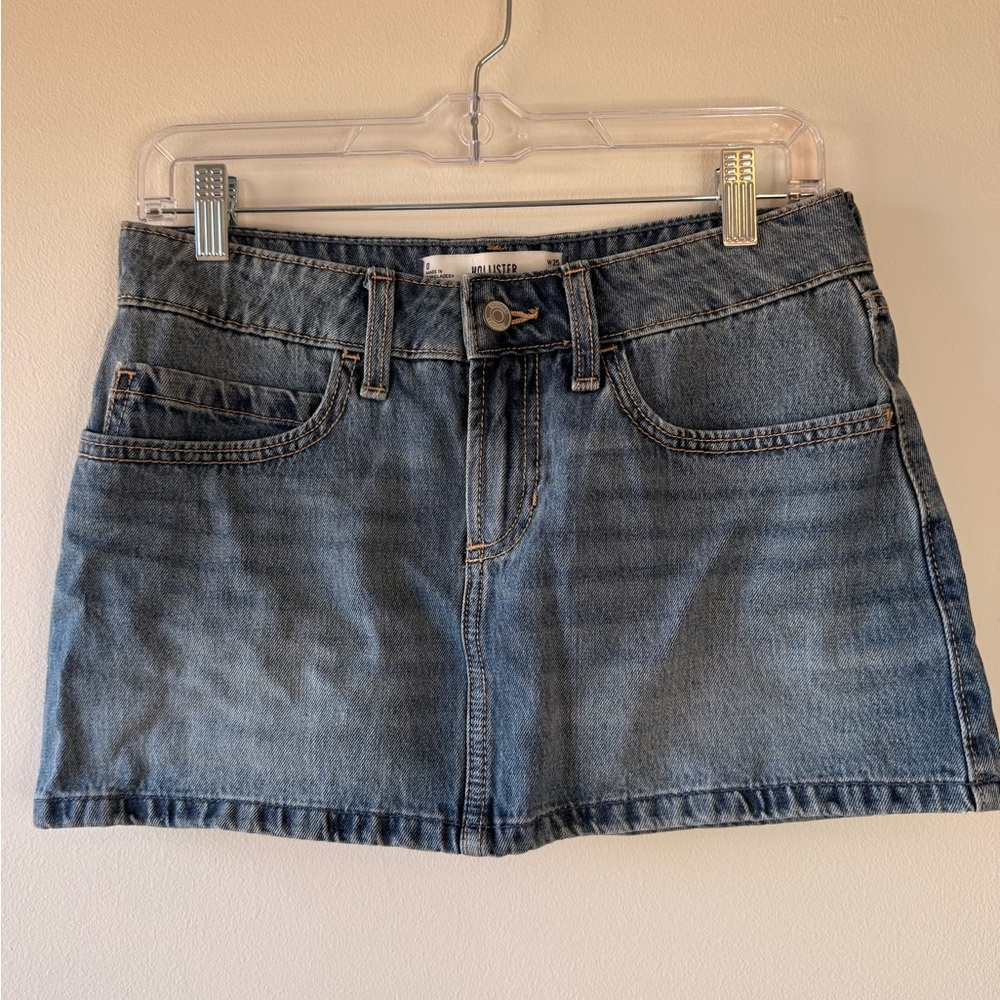Hollister Medium Blue Denim Mini Skirt